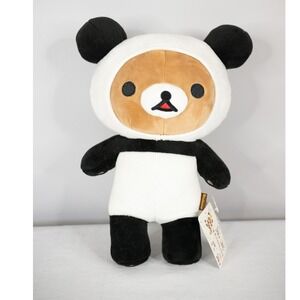 San-X Rilakkuma Plush 13" Black White Brown Bear NEW Panda Suit Toy
